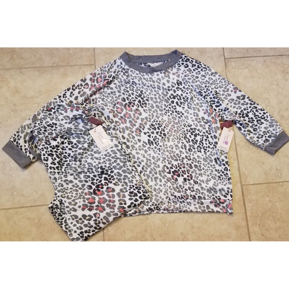 Secret Treasures Women 2pc Lounge Sleep Set Top & Pants Animal Print M (8-10)NEW
